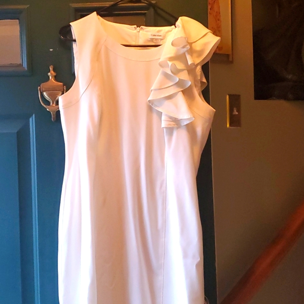 Beautiful White Dress/Calvin Klein Size 14